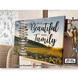 Family Street Sign Post Personalised With Names Picture Wall Art Framed Canvas Print Wife Mum Dad Friend Birthday Fathers Day Gift - thumbnail 1