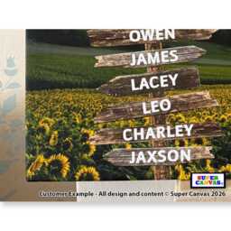 Family Street Sign Post Personalised With Names Picture Wall Art Framed Canvas Print Wife Mum Dad Friend Birthday Fathers Day Gift - thumbnail 4