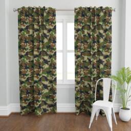 Camouflage Curtain Panel - Woodland Forest Camo Boy Nursery Decor Green Custom Pattern By Artpics - thumbnail 2