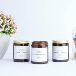 Eucalyptus Peppermint Soy Candle Natural Scented Candle 200Ml Made in London Best Seller Essential Oil - thumbnail 4