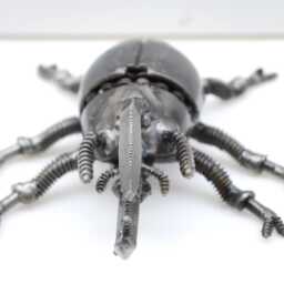 Beetle Metal Art, Sculpture Paperweight, Unique Valentine Gift For Him - thumbnail 3