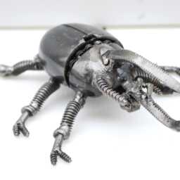 Beetle Metal Art, Sculpture Paperweight, Unique Valentine Gift For Him - thumbnail 2