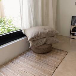 Rustic Linen Pillow Sham With Zipper - Rustic Pillow - Natural Decorative Heavy Lumbar Custom Sizes - thumbnail 3