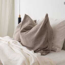 Rustic Linen Pillow Sham With Zipper - Rustic Pillow - Natural Decorative Heavy Lumbar Custom Sizes - thumbnail 2