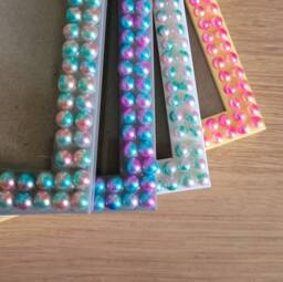 Colourful Acrylic Flatback Half Pearls Photo Frame 4 X 6 Inches