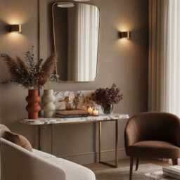 Modern Wall Mirror - Brass Vanity - thumbnail 2