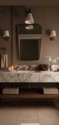 Modern Wall Mirror - Brass Vanity - thumbnail 1