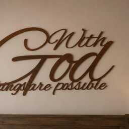 Faith Inspirational Words Metal Wall Hanging Mottos Religious Home Spiritual Room Christian Art Steel Sign Men Gift Bible Verse Church - thumbnail 2