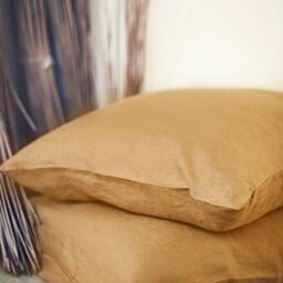 Deep Mustard Linen Duvet Cover - European Flax, Oeko Tex Certified - thumbnail 2