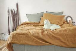 Deep Mustard Linen Duvet Cover - European Flax, Oeko Tex Certified