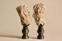 Desert Rose Lamp Finials in Sand & Brown - A Single Finial Or Matching Pair - thumbnail 1