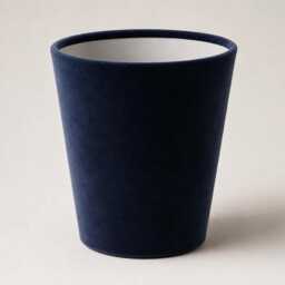 Deep Navy Velvet Waste Paper Bin - Handmade Fabric Basket For Bedroom, Study Or Home Office