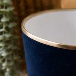 Deep Navy Velvet Waste Paper Bin - Handmade Fabric Basket For Bedroom, Study Or Home Office - thumbnail 3
