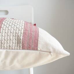 Tribal Hemp Hand Woven Striped Natural Dye Color Hmong Pillow Cover - thumbnail 4