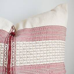 Tribal Hemp Hand Woven Striped Natural Dye Color Hmong Pillow Cover - thumbnail 3