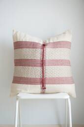 Tribal Hemp Hand Woven Striped Natural Dye Color Hmong Pillow Cover - thumbnail 1