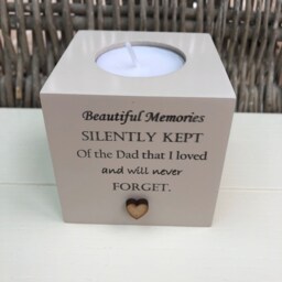 Shabby Personalised Chic Candle in Memory Of A Loved One Dad Father Mum Mam Dad Nana Grandad Husband Wife Bereavement Sympathy Any Name