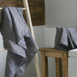 Linen Towel, Hand Bath Face Guest Towels, Dark Grey, Gift Idea - thumbnail 2