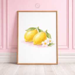 Personalised Lemon Print Set - 3 Girls Bedroom Prints - Name Wall Art - thumbnail 3