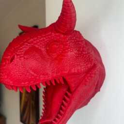 Carnotaurus Dinosaur Head Wall Art Mount - 3D Printed Prehistoric Bust Available in Solid Colors - thumbnail 2