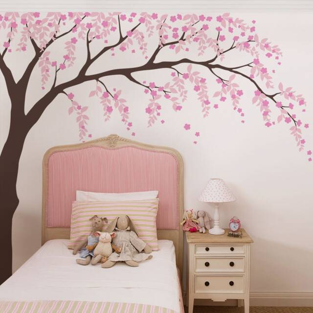 Cherry Blossom Weeping Willow Tree Wall Decal Nursery Decoration - image 1