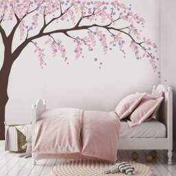 Cherry Blossom Weeping Willow Tree Wall Decal Nursery Decoration - thumbnail 3