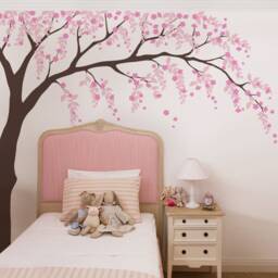 Cherry Blossom Weeping Willow Tree Wall Decal Nursery Decoration - thumbnail 1