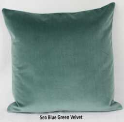 Sea Blue Green British Cotton Velvet Cushion Pillow Cover Square Rectangle Lumbar - Superior Quality