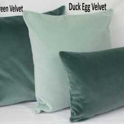Sea Blue Green British Cotton Velvet Cushion Pillow Cover Square Rectangle Lumbar - Superior Quality - thumbnail 3