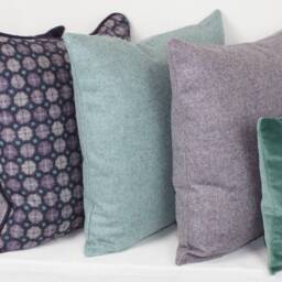 Sea Blue Green British Cotton Velvet Cushion Pillow Cover Square Rectangle Lumbar - Superior Quality - thumbnail 4