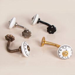 Paris Clock Ceramic Curtain Tie Back Hook Hand-Painted Antique Style - Sold in Sets - thumbnail 3