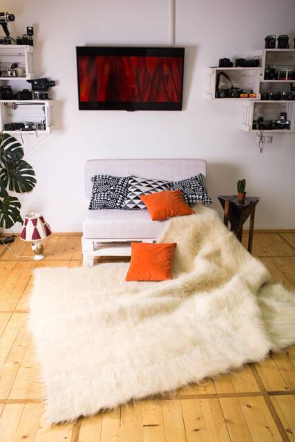 White Area Rug Of Sheep Wool - image 1