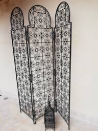 Handcrafted Wrought Iron Moroccan Room Divider Screen