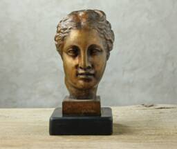 Bronze Sculpture Of The Goddess Hygieia/Bust Greek Health Size 17 cm - Height X 8.5 - Width - thumbnail 1