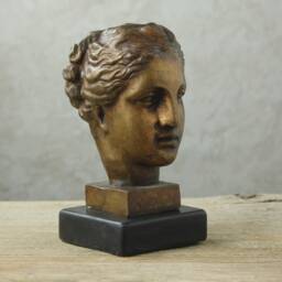 Bronze Sculpture Of The Goddess Hygieia/Bust Greek Health Size 17 cm - Height X 8.5 - Width - thumbnail 3