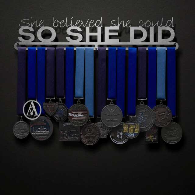 She Believed Could So Did - Text Only - No Figure Allied Medal Hanger Holder Display Rack - image 1
