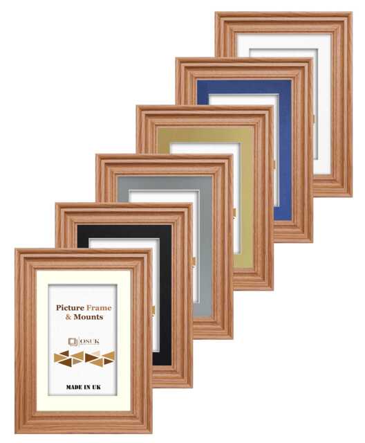 Swept Oak Photo Frame With Mount/A2 For A3 Print A4 A5 A6 Wide Picture Poster With Mounts - image 1