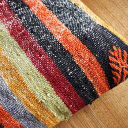 60cm - 24Inch Vintage Kilim Cushion Cover Handwoven Large Floor Sofa Pillow - thumbnail 3