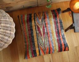 60cm - 24Inch Vintage Kilim Cushion Cover Handwoven Large Floor Sofa Pillow - thumbnail 1