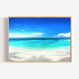 Turquoise Ocean Print - Beach Photography Wall Art Relaxed Seaside Decor - thumbnail 2