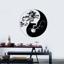Vinyl Wall Decal Yin Yang Zen Philosophy Tree Oriental Decor Asian Stickers Mural - #2539Di - thumbnail 4