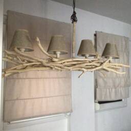 Driftwood Branch Chandelier, Coastal Hanging Light, Beach House Light Fixture - thumbnail 2