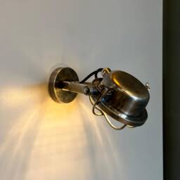Pollino - Adjustable Brass Wall Sconce With Glass Cover, Industrial Inspired Articulating Light, Handmade By Arel Lighting - thumbnail 2