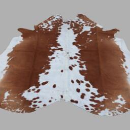 Cowhide Rug Brown & White, Brazilian Rug, Natural Western Decor Floor Area Exclusive Hair On Hide - thumbnail 4