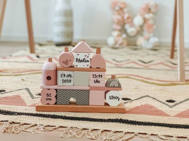 Personalized Stacking & Plug-In Game House - Pink, Printed Customizable - image 1