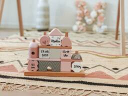 Personalized Stacking & Plug-In Game House - Pink, Printed Customizable - thumbnail 1