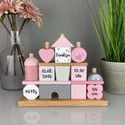 Personalized Stacking & Plug-In Game House - Pink, Printed Customizable - thumbnail 2