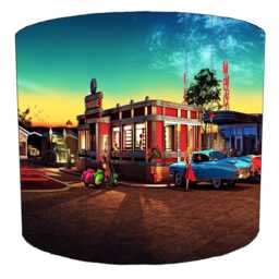 American Diner Drum Lampshade For Ceiling Light Pendants Or Table Lamp Bases - thumbnail 4