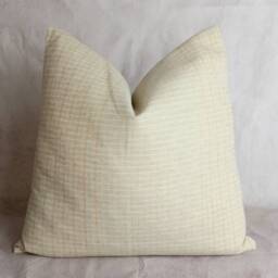 Organic Neutral Striped Pillow, Esan Handwoven Pillow Cover - thumbnail 3