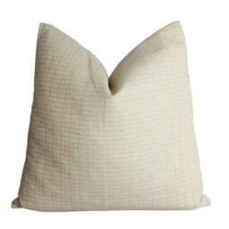 Organic Neutral Striped Pillow, Esan Handwoven Pillow Cover - thumbnail 2